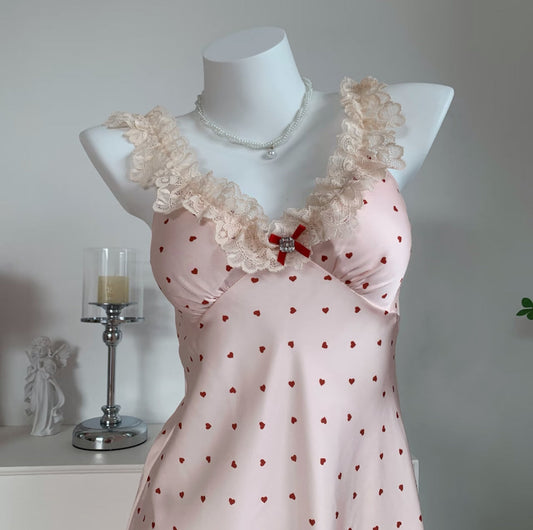 Cherry Blush Ruffle Nightdress