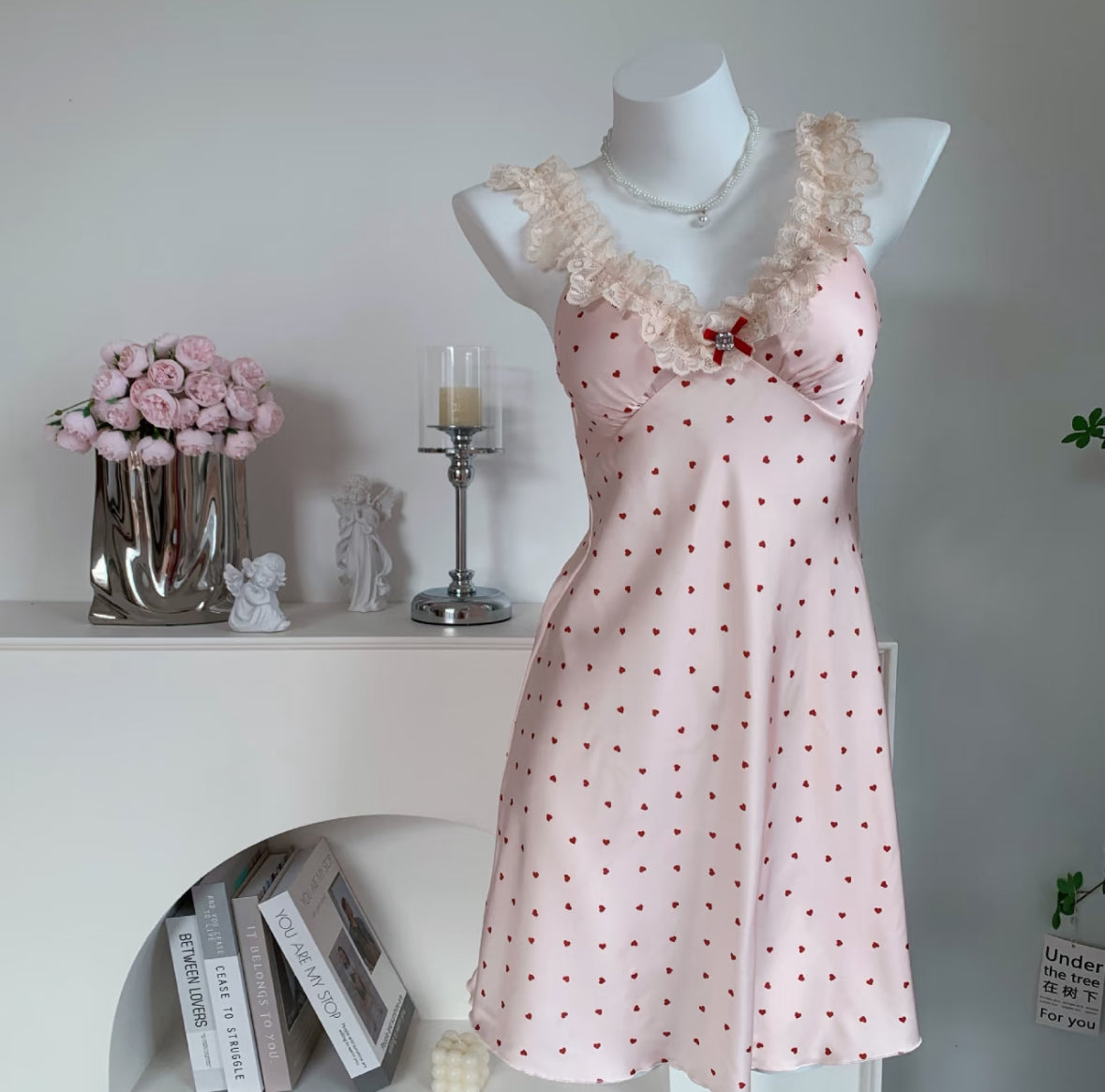 Cherry Blush Ruffle Nightdress