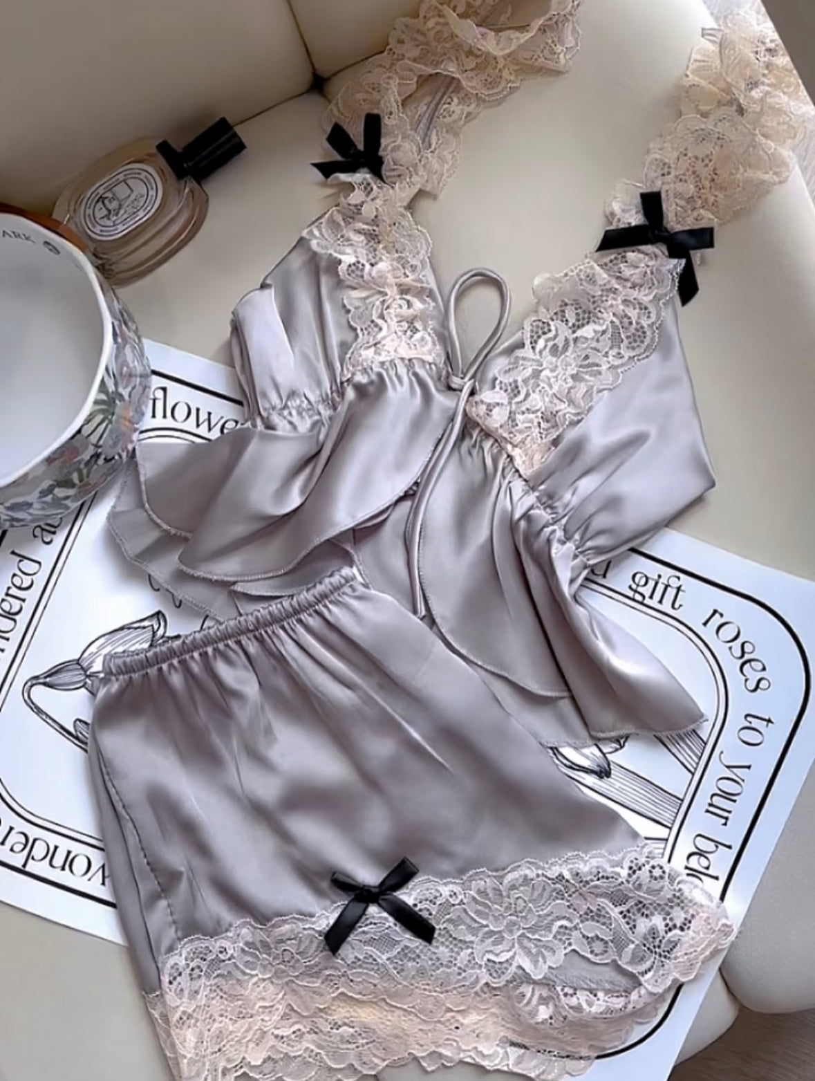 Midnight Orchid Lace Set