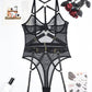 Leopard Mesh Bodysuit with Steel Ring