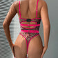 Leopard Mesh Bodysuit with Steel Ring