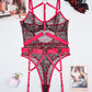 Leopard Mesh Bodysuit with Steel Ring