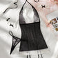 Mesh Lace Garter Maid Lingerie Set
